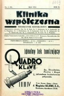 Klinika Wsp&oacute;łczesna 1934 R.2 nr 5