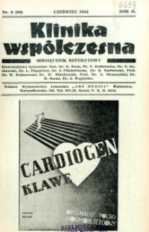 Klinika Wsp&oacute;łczesna 1934 R.2 nr 6
