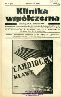 Klinika Wsp&oacute;łczesna 1934 R.2 nr 8