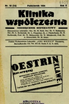 Klinika Wsp&oacute;łczesna 1934 R.2 nr 10