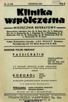 Klinika Wsp&oacute;łczesna 1934 R.2 nr 11