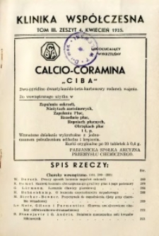 Klinika Wsp&oacute;łczesna 1935 R.3 nr 4