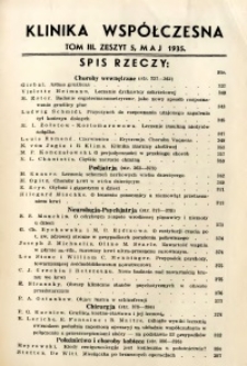 Klinika Wsp&oacute;łczesna 1935 R.3 nr 5