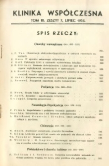 Klinika Wsp&oacute;łczesna 1935 R.3 nr 7