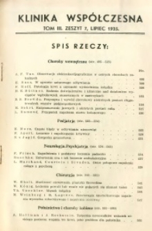 Klinika Współczesna 1935 R.3 nr 7