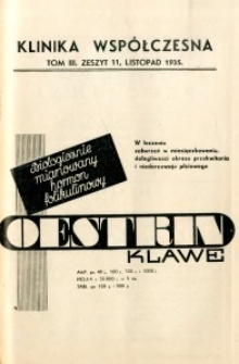 Klinika Wsp&oacute;łczesna 1935 R.3 nr 11