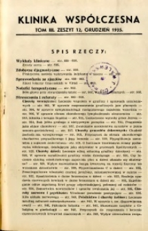 Klinika Wsp&oacute;łczesna 1935 R.3 nr 12