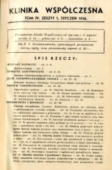 Klinika Wsp&oacute;łczesna 1936 R.4 nr 1