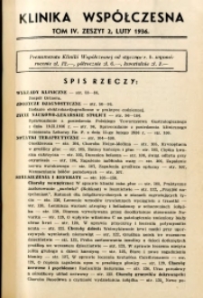 Klinika Wsp&oacute;łczesna 1936 R.4 nr 2