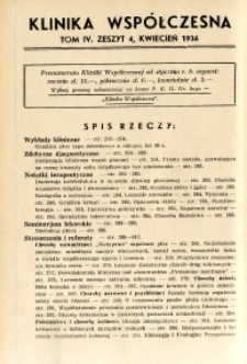 Klinika Wsp&oacute;łczesna 1936 R.4 nr 4