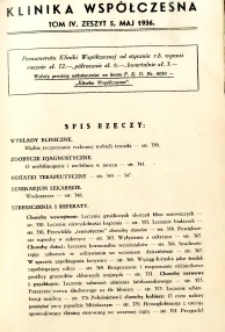 Klinika Wsp&oacute;łczesna 1936 R.4 nr 5