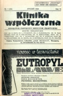 Klinika Wsp&oacute;łczesna 1938 R.6 nr 1