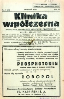 Klinika Wsp&oacute;łczesna 1938 R.6 nr 4