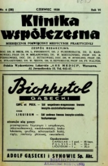 Klinika Wsp&oacute;łczesna 1938 R.6 nr 6