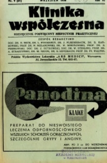 Klinika Wsp&oacute;łczesna 1938 R.6 nr 9