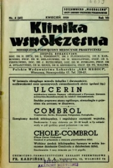 Klinika Wsp&oacute;łczesna 1939 R.7 nr 4