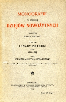 Ignacy Potocki. Cz. 1, 1750-1788