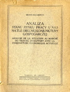 Analiza stanu rynku pracy u nas na tle obecnej koniunktury gospodarczej