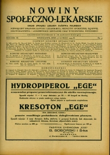 Nowiny Społeczno-Lekarskie 1929 R.3 nr 4
