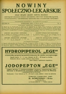 Nowiny Społeczno-Lekarskie 1929 R.3 nr 14