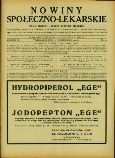 Nowiny Społeczno-Lekarskie 1929 R.3 nr 19