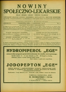 Nowiny Społeczno-Lekarskie 1929 R.3 nr 20