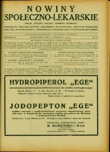 Nowiny Społeczno-Lekarskie 1929 R.3 nr 22
