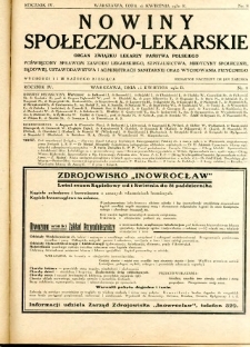 Nowiny Społeczno-Lekarskie 1930 R.4 nr 8
