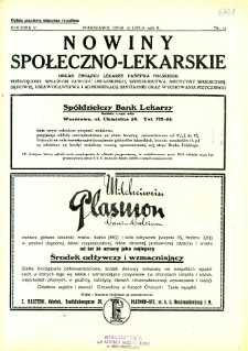 Nowiny Społeczno-Lekarskie 1931 R.5 nr 14