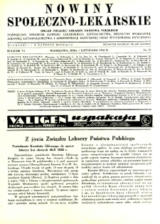 Nowiny Społeczno-Lekarskie 1932 R.6 nr 21