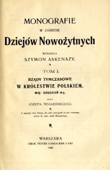Rządy Tymczasowe w Królestwie Polskiem : maj-grudzień 1815