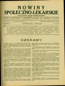 Nowiny Społeczno-Lekarskie 1933 R.7 nr 13-14