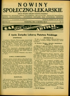Nowiny Społeczno-Lekarskie 1933 R.7 nr 24