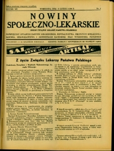 Nowiny Społeczno-Lekarskie 1934 R.8 nr 4