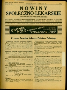 Nowiny Społeczno-Lekarskie 1934 R.8 nr 5