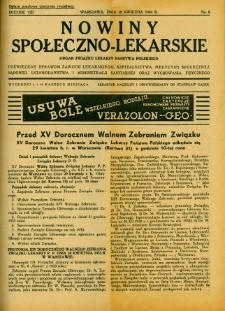 Nowiny Społeczno-Lekarskie 1934 R.8 nr 8