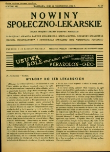 Nowiny Społeczno-Lekarskie 1934 R.8 nr 20
