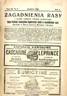 Zagadnienia Rasy z Punktu Widzenia Zdrowia Społecznego 1926 R.8 t.3 nr 8