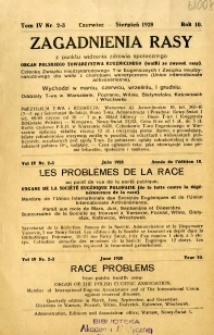 Zagadnienia Rasy z Punktu Widzenia Zdrowia Społecznego 1928 R.10 t.4 nr 2-3