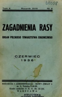 Zagadnienia Rasy 1936 R.18 t.10 nr 2