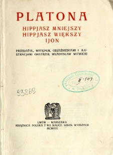 Platona Hippjasz Mniejszy ; Hippjasz Większy ; Ijon