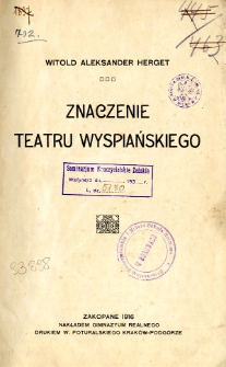 Znaczenie teatru Wyspiańskiego