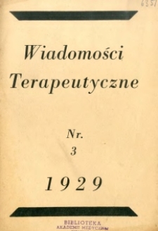 Wiadomości Terapeutyczne 1929 R.1 nr 3