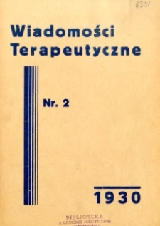 Wiadomości Terapeutyczne 1930 R.2 nr 2