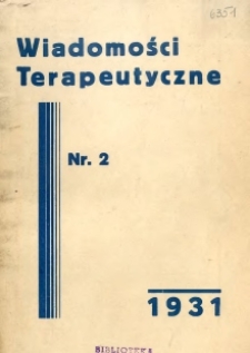 Wiadomości Terapeutyczne 1931 R.3 nr 2