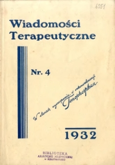 Wiadomości Terapeutyczne 1932 R.4 nr 4