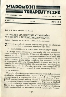 Wiadomości Terapeutyczne 1933 R.5 nr 2