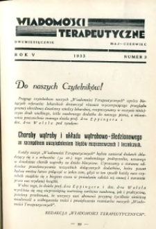 Wiadomości Terapeutyczne 1933 R.5 nr 3