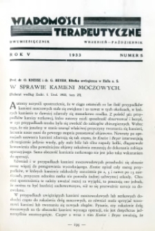 Wiadomości Terapeutyczne 1933 R.5 nr 5