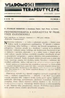 Wiadomości Terapeutyczne 1934 R.6 nr 1